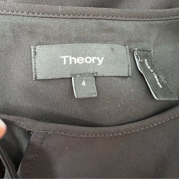 THEORY Antazie DT Drapey Crepe Short Shift Dress - Picture 9 of 10